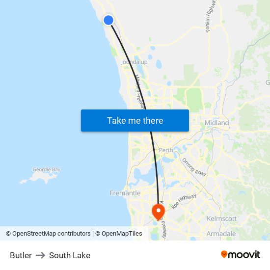 Butler to South Lake map