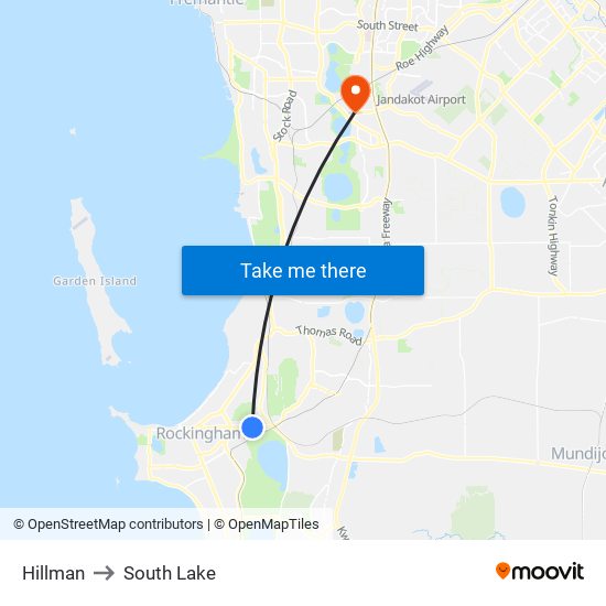 Hillman to South Lake map