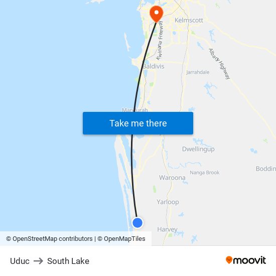 Uduc to South Lake map