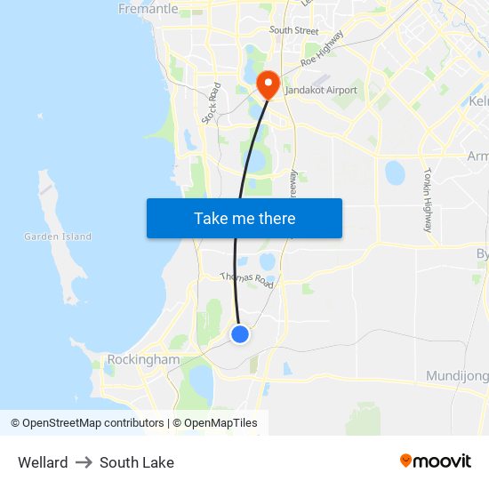 Wellard to South Lake map