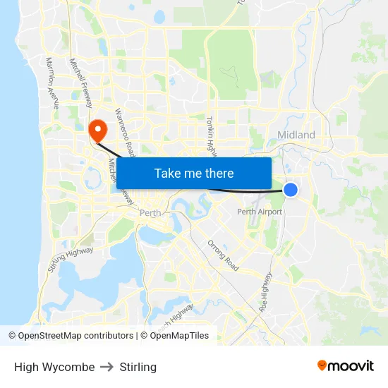 High Wycombe to Stirling map