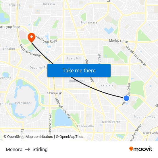 Menora to Stirling map