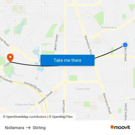 Nollamara to Stirling map
