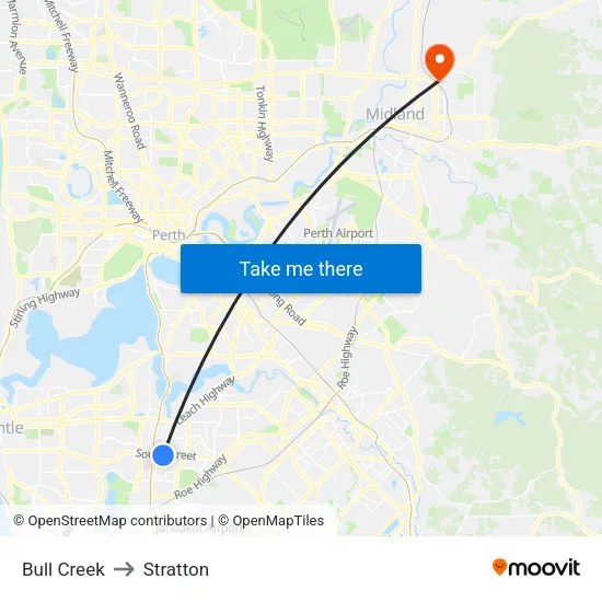 Bull Creek to Stratton map