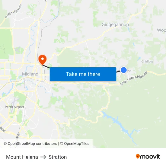 Mount Helena to Stratton map