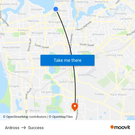 Ardross to Success map