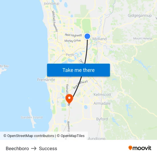 Beechboro to Success map