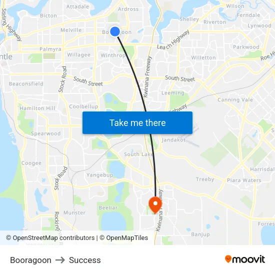 Booragoon to Success map
