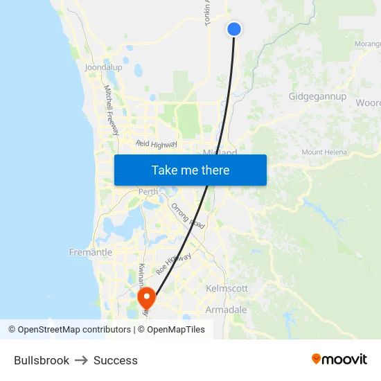 Bullsbrook to Success map