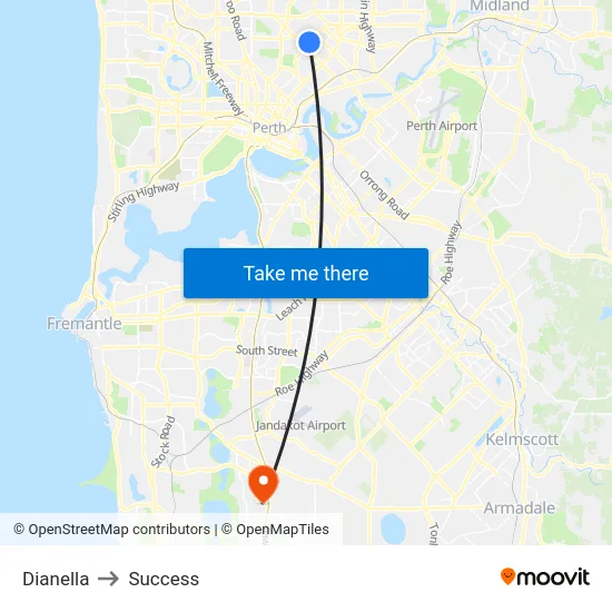 Dianella to Success map