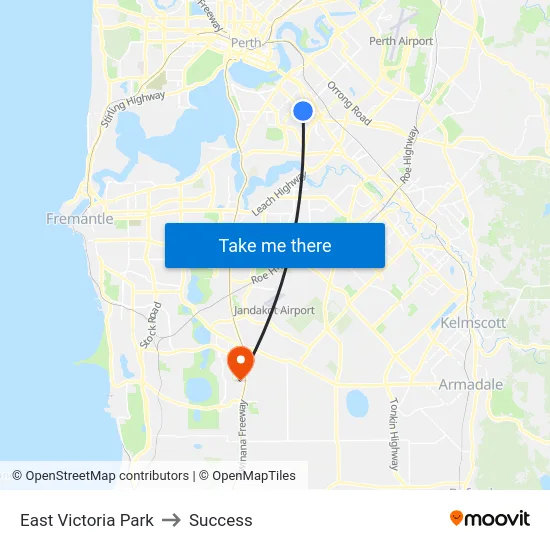 East Victoria Park to Success map