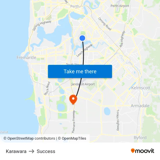 Karawara to Success map