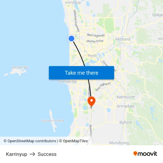 Karrinyup to Success map