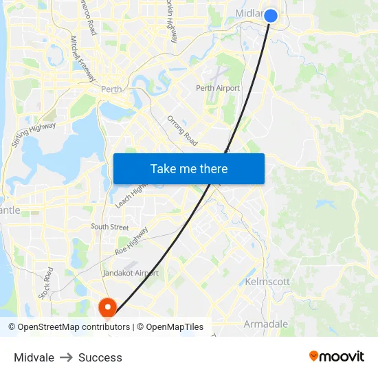 Midvale to Success map