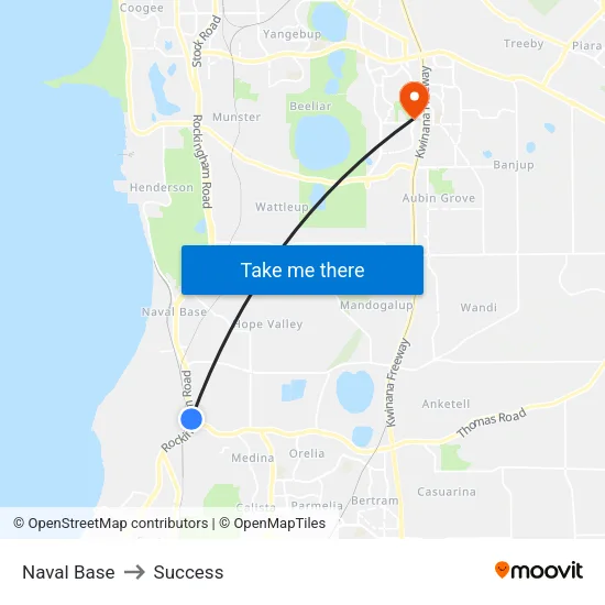 Naval Base to Success map