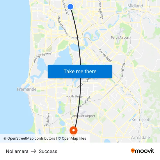 Nollamara to Success map
