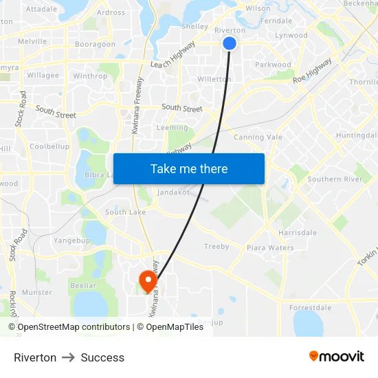 Riverton to Success map