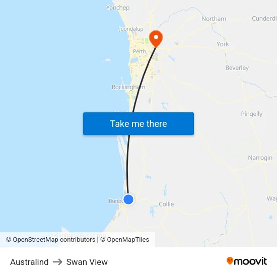 Australind to Swan View map