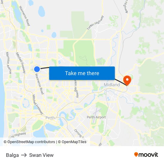 Balga to Swan View map