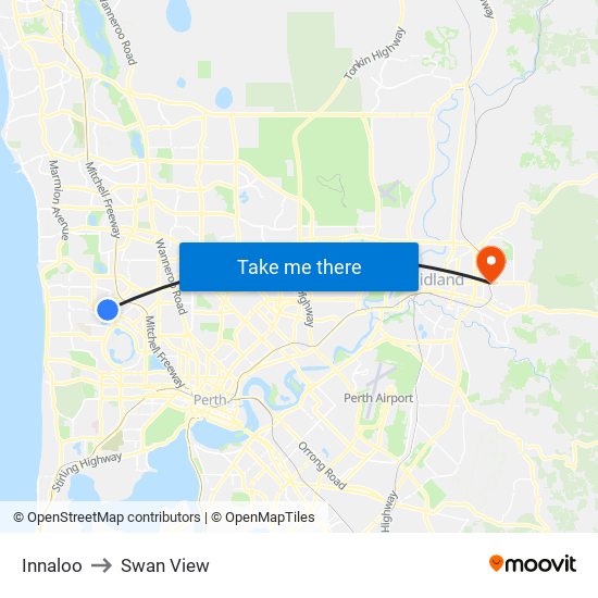 Innaloo to Swan View map