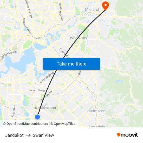 Jandakot to Swan View map