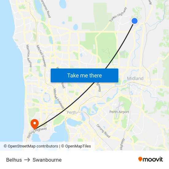 Belhus to Swanbourne map