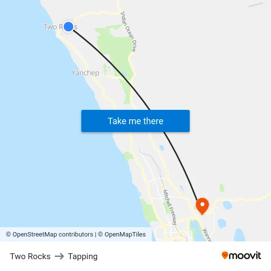 Two Rocks to Tapping map