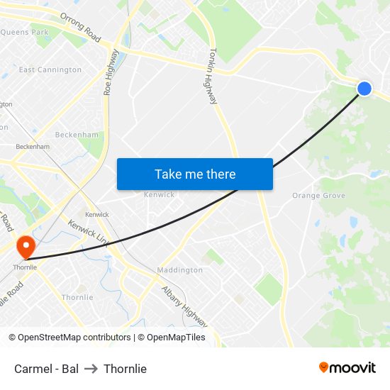 Carmel - Bal to Thornlie map