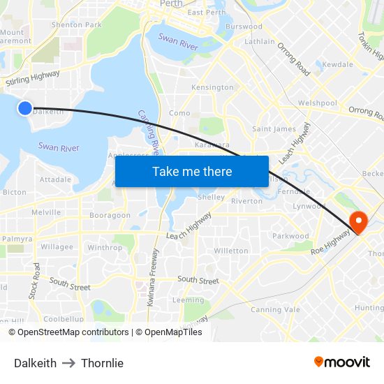 Dalkeith to Thornlie map