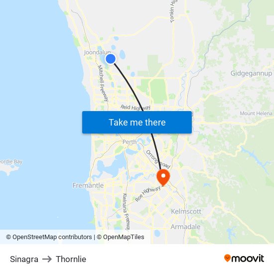 Sinagra to Thornlie map