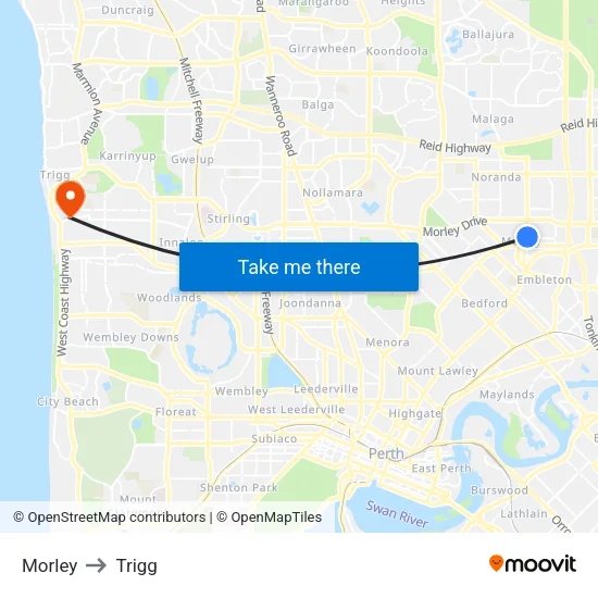 Morley to Trigg map