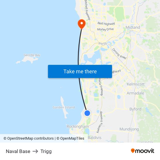 Naval Base to Trigg map