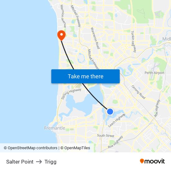 Salter Point to Trigg map