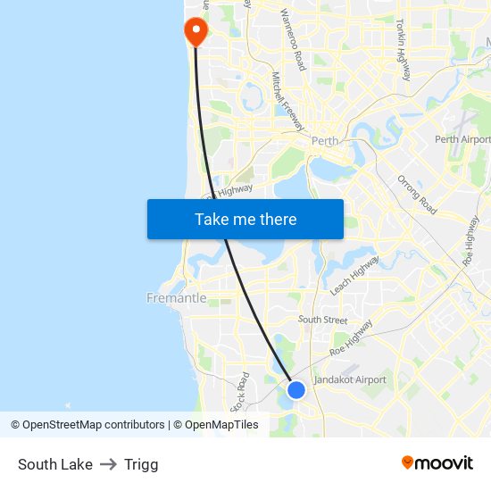 South Lake to Trigg map