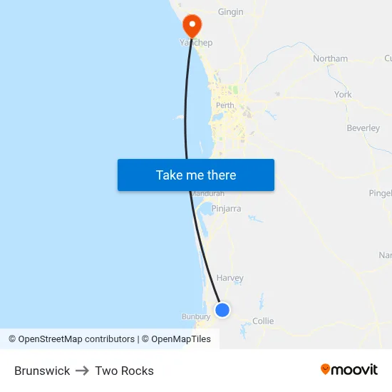 Brunswick to Two Rocks map