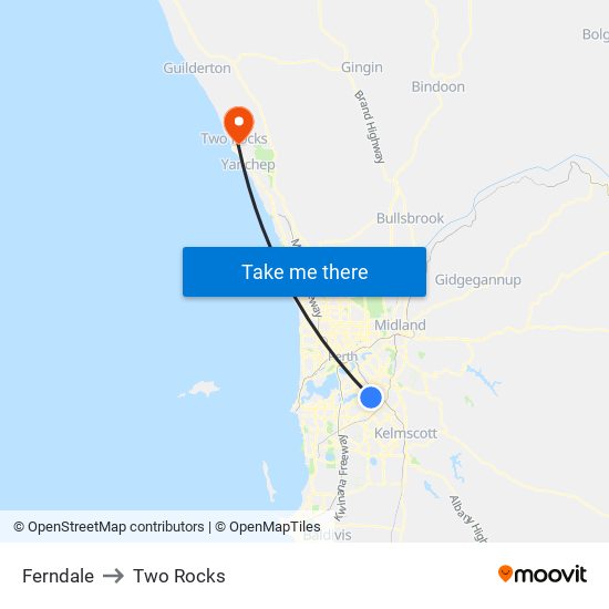 Ferndale to Two Rocks map