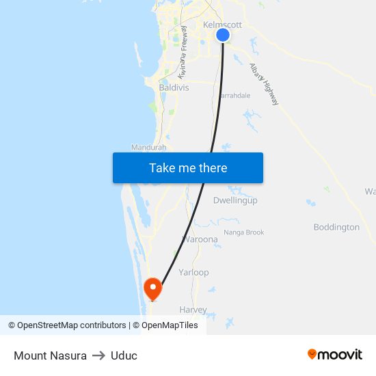 Mount Nasura to Uduc map