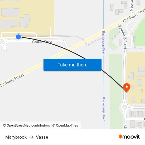 Marybrook to Vasse map