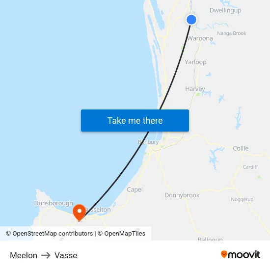 Meelon to Vasse map