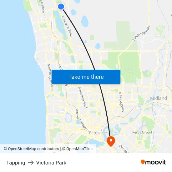 Tapping to Victoria Park map