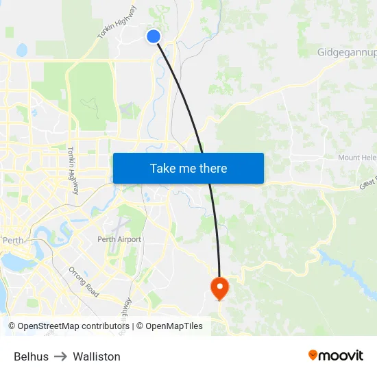 Belhus to Walliston map