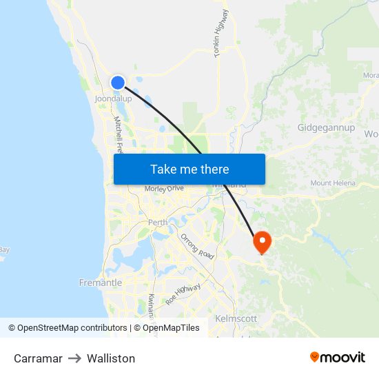 Carramar to Walliston map