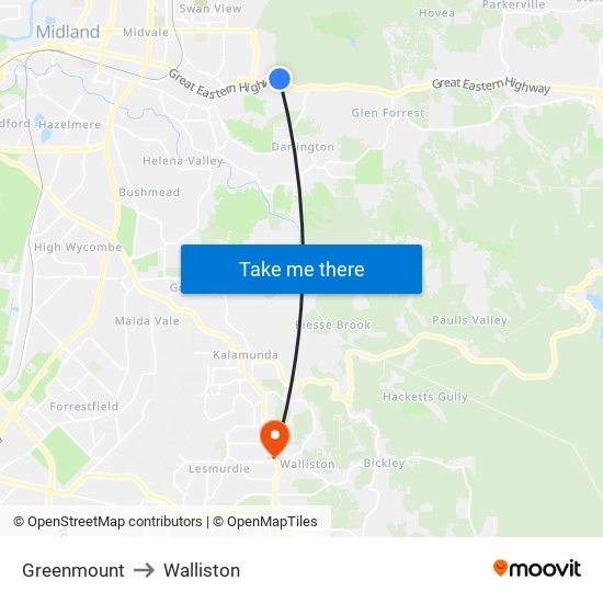 Greenmount to Walliston map