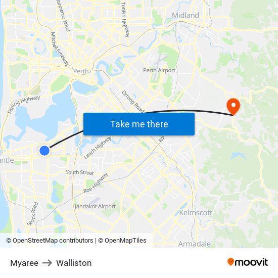 Myaree to Walliston map