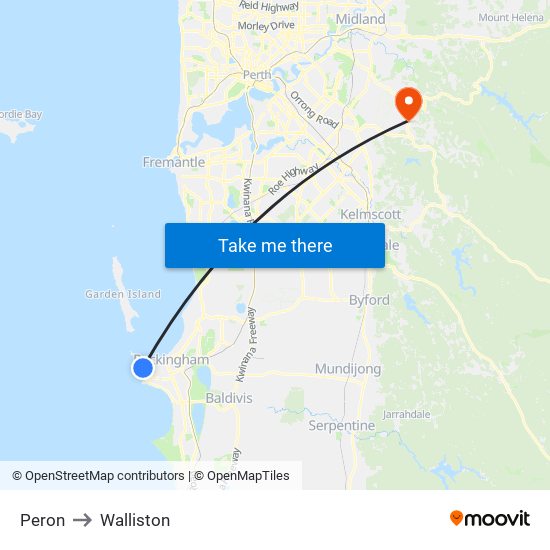 Peron to Walliston map
