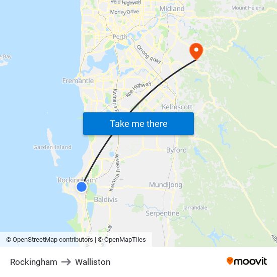 Rockingham to Walliston map