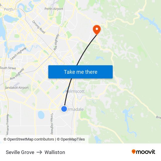 Seville Grove to Walliston map