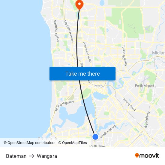 Bateman to Wangara map