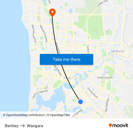 Bentley to Wangara map