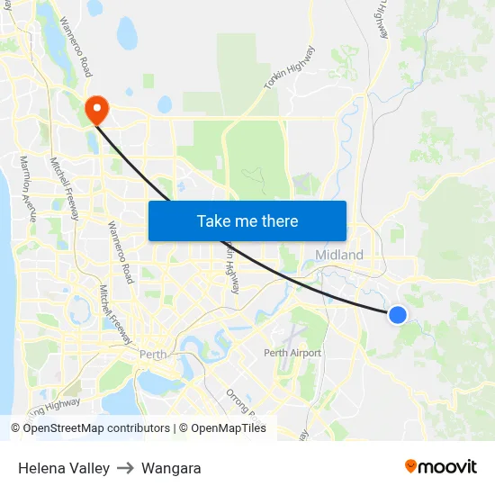 Helena Valley to Wangara map